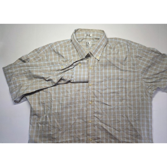 Peter Millar Mens Size L‎ Blue/Brown Check Long Sleeve Button Down Shirt - Picture 1 of 10